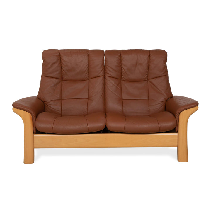 Stressless Buckingham Leather Two-Seater Brown Manual Function