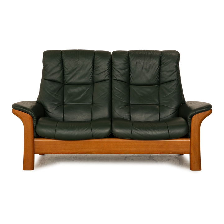 Stressless Buckingham Leder Zweisitzer Grün Dunkelgrün Sofa Couch manuelle Funktion
