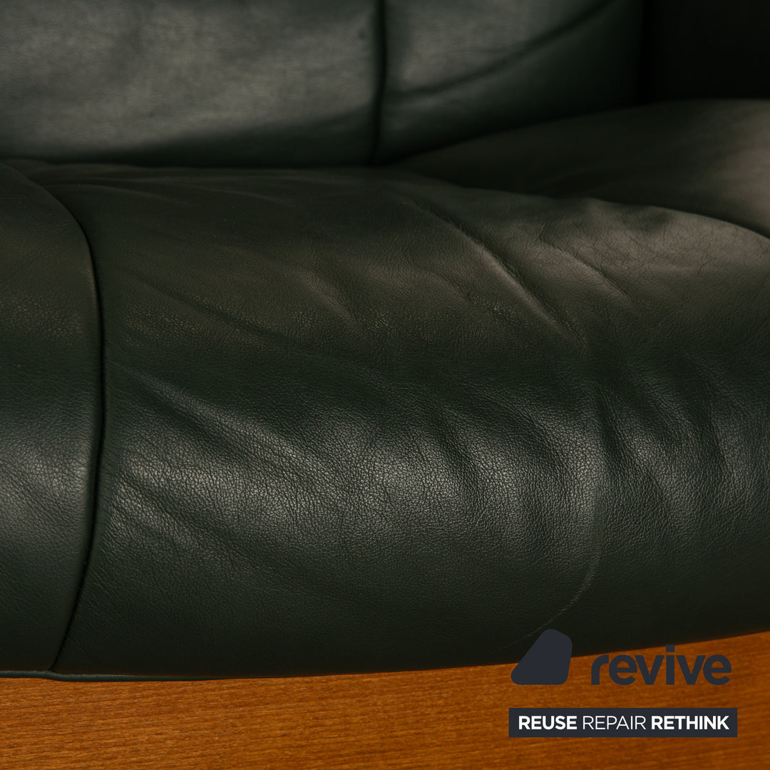 Stressless Buckingham Leder Zweisitzer Grün Dunkelgrün Sofa Couch manuelle Funktion