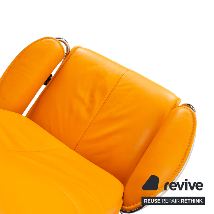 Stressless City Leder Sessel Orange Gelb inkl. Hocker manuelle Funktion