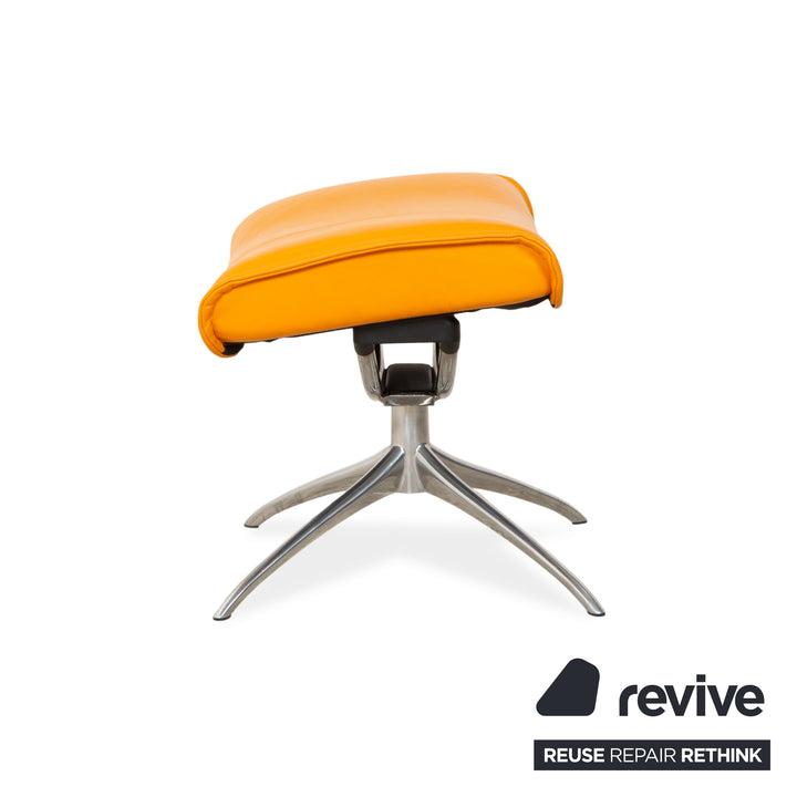Stressless City Leder Sessel Orange Gelb inkl. Hocker manuelle Funktion