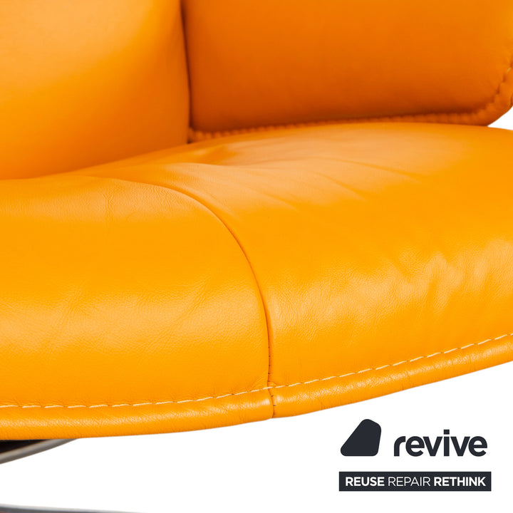 Stressless City Leder Sessel Orange Gelb inkl. Hocker manuelle Funktion