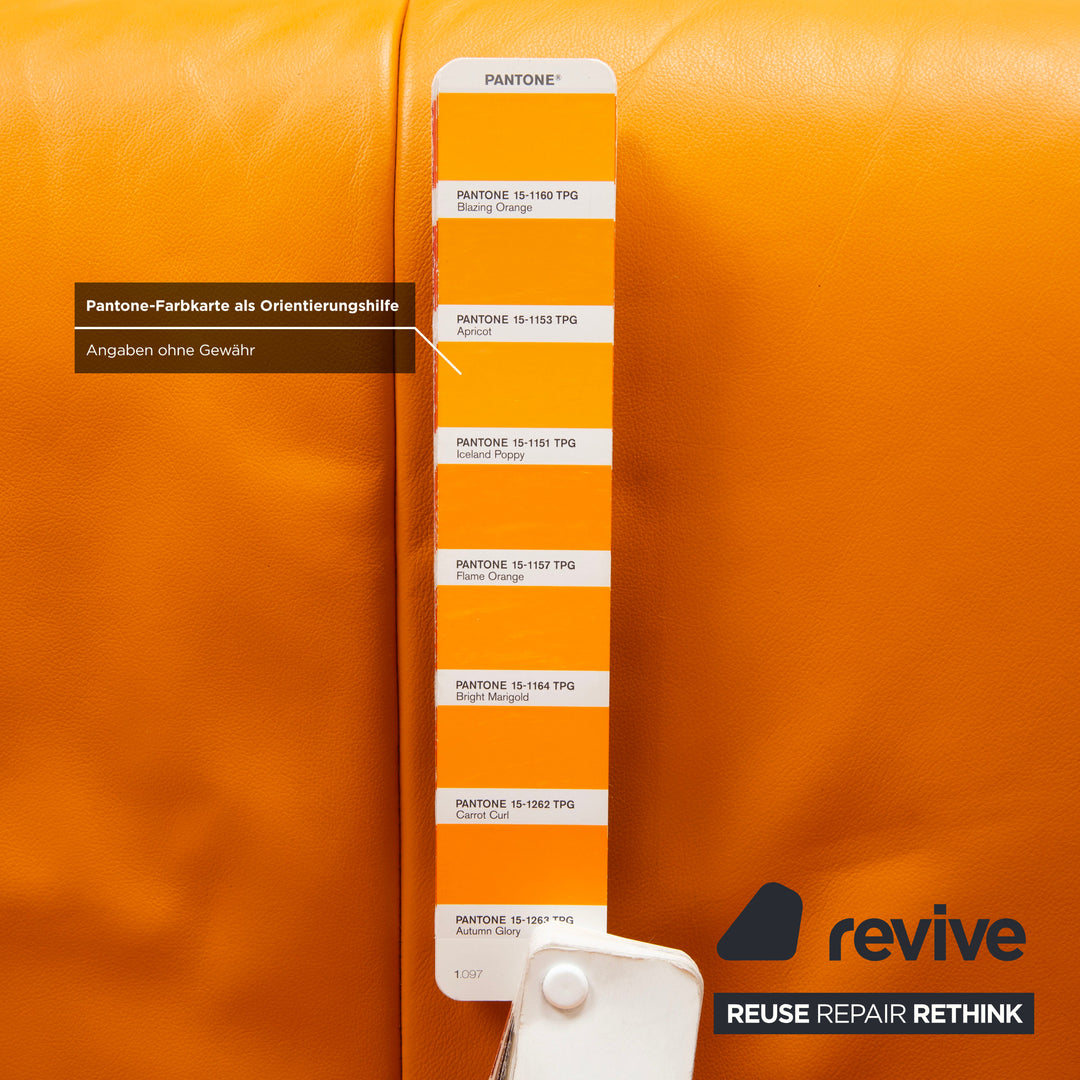 Stressless City Leder Sessel Orange Gelb inkl. Hocker manuelle Funktion