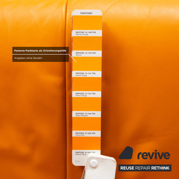 Stressless City Leder Sessel Orange Gelb inkl. Hocker manuelle Funktion