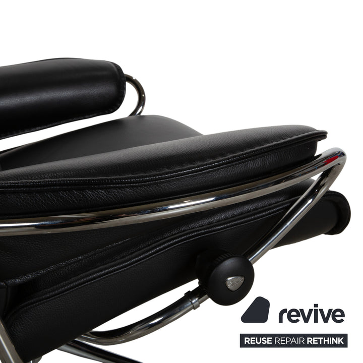 Stressless City Leder Sessel Schwarz inkl. Hocker manuelle Funktion Sternfuß
