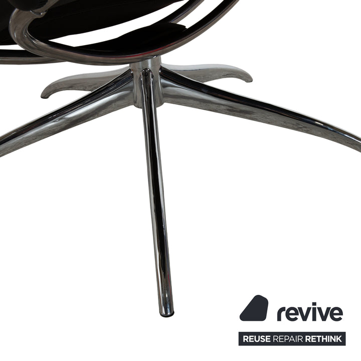 Stressless City Leder Sessel Schwarz inkl. Hocker manuelle Funktion Sternfuß