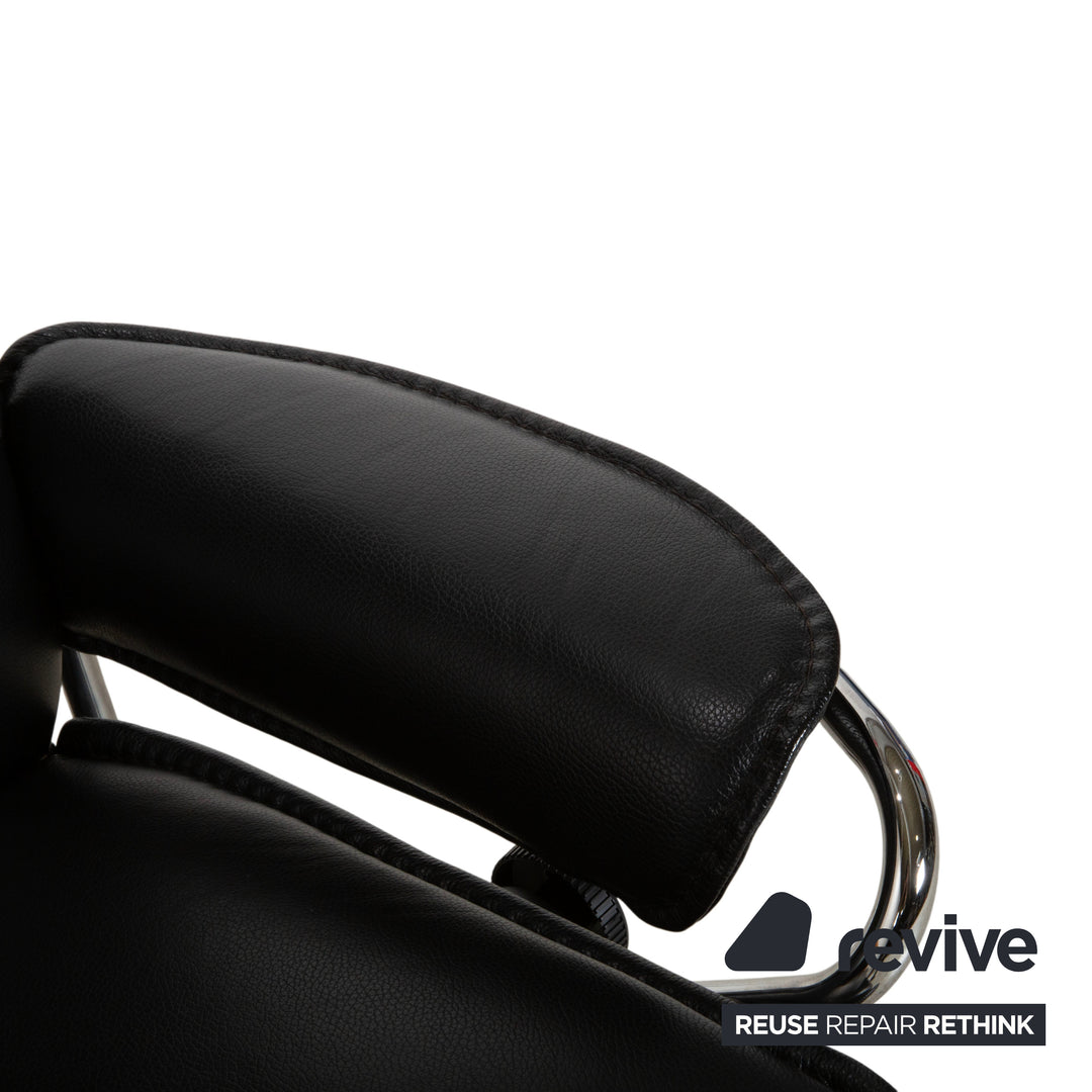 Stressless City Leder Sessel Schwarz inkl. Hocker manuelle Funktion Sternfuß