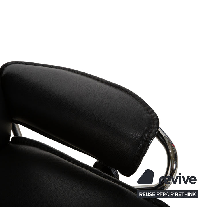 Stressless City Leder Sessel Schwarz inkl. Hocker manuelle Funktion Sternfuß