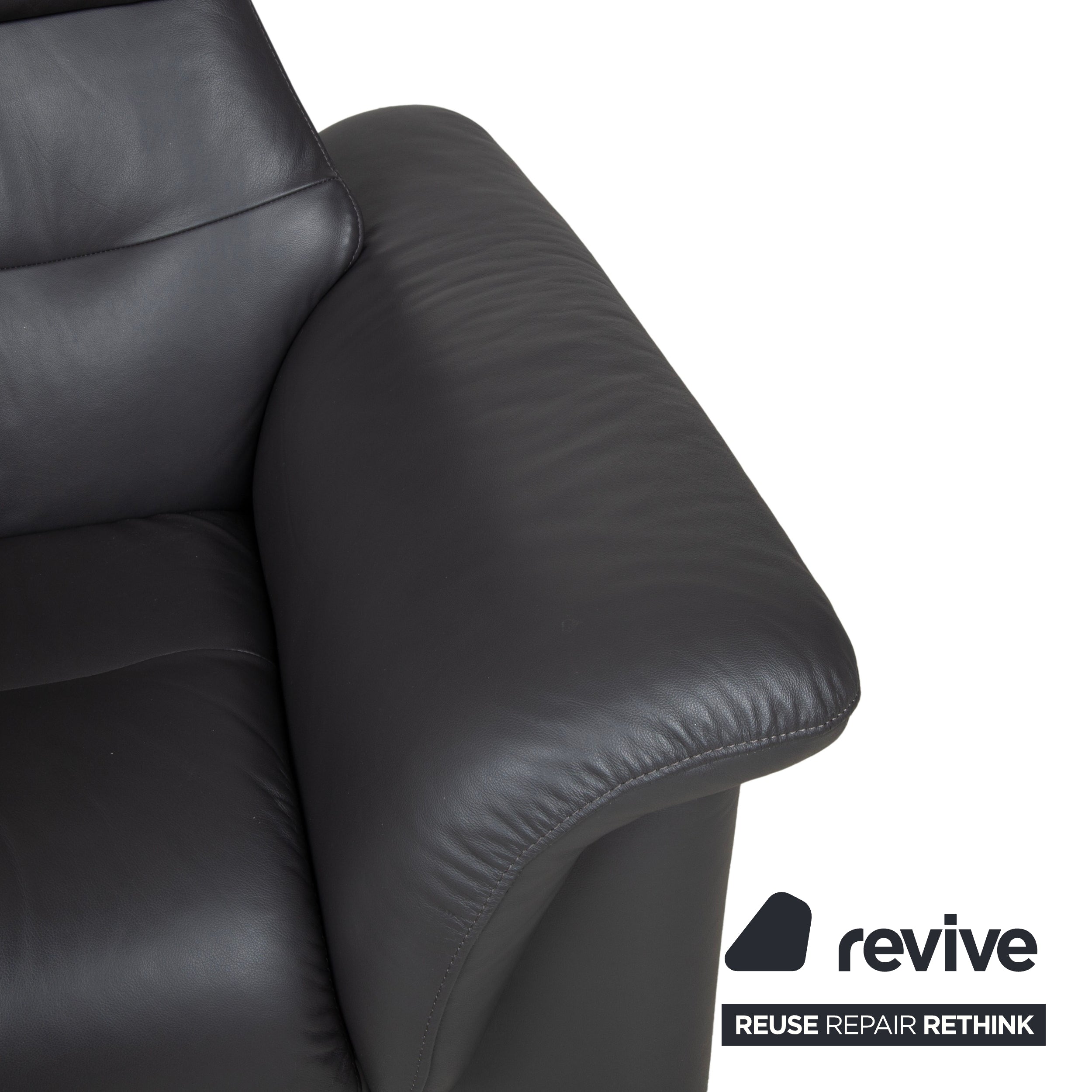 Stressless Como Leather Two-Seater Anthracite Sofa