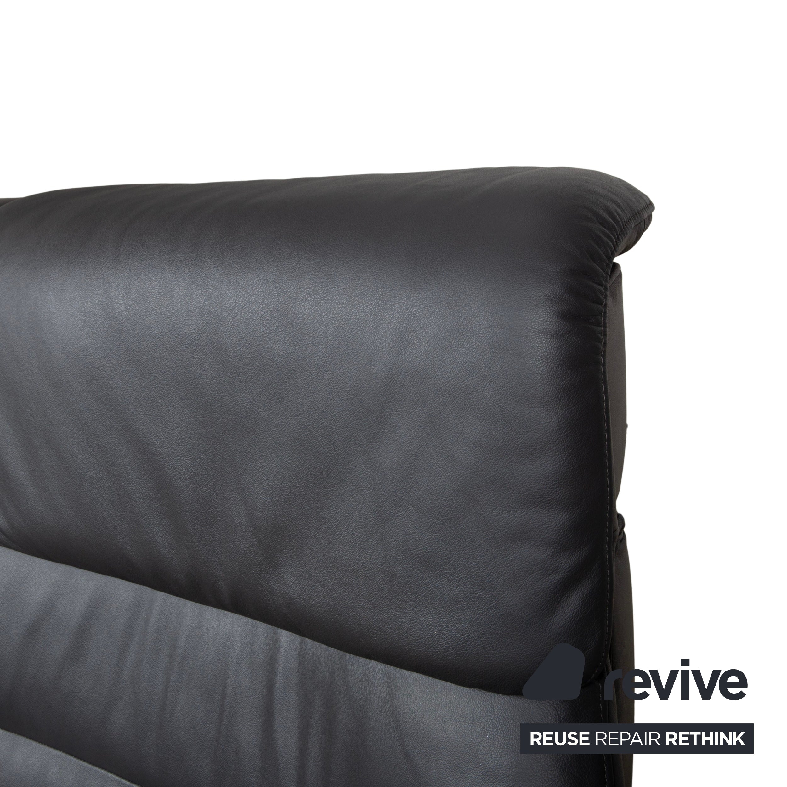 Stressless Como Leather Two-Seater Anthracite Sofa