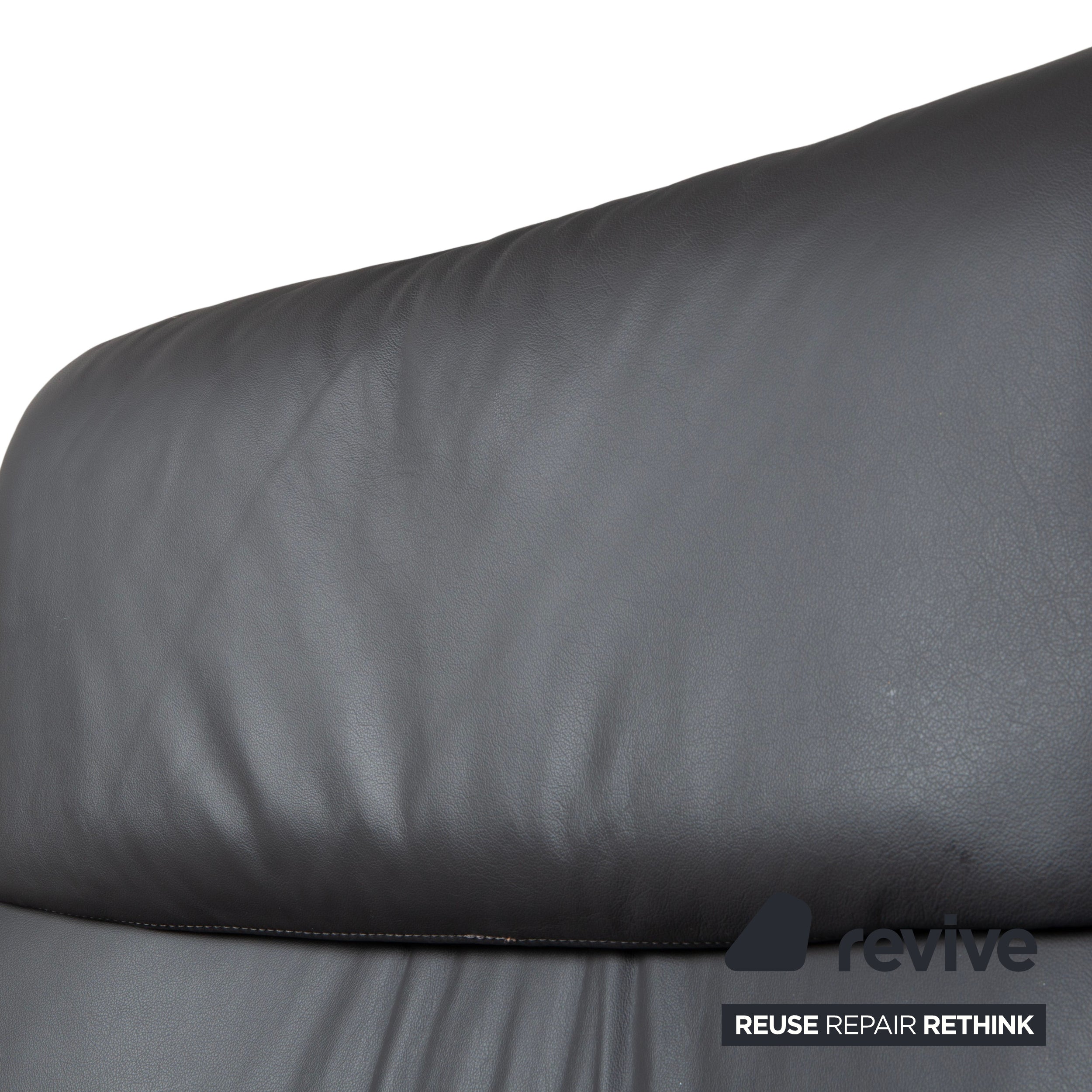 Stressless Como Leather Two-Seater Anthracite Sofa