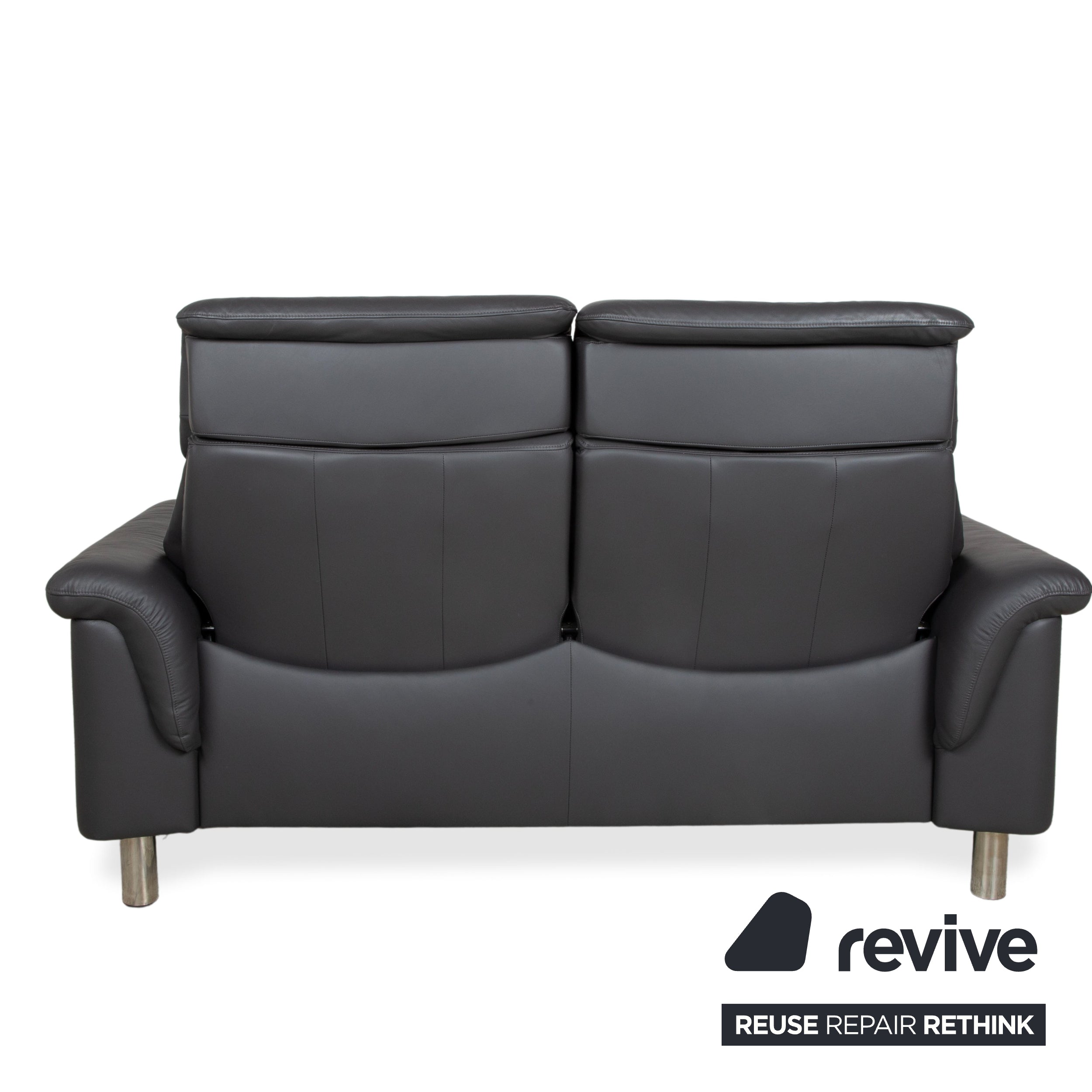 Stressless Como Leather Two-Seater Anthracite Sofa