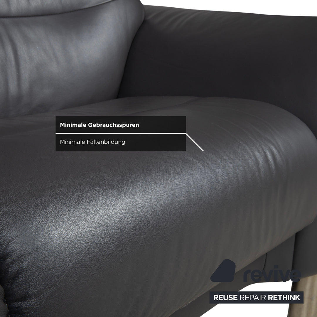 Stressless Como Leder Zweisitzer Anthrazit Sofa Couch