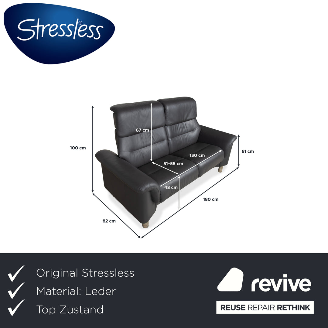 Stressless Como Leder Zweisitzer Anthrazit Sofa Couch
