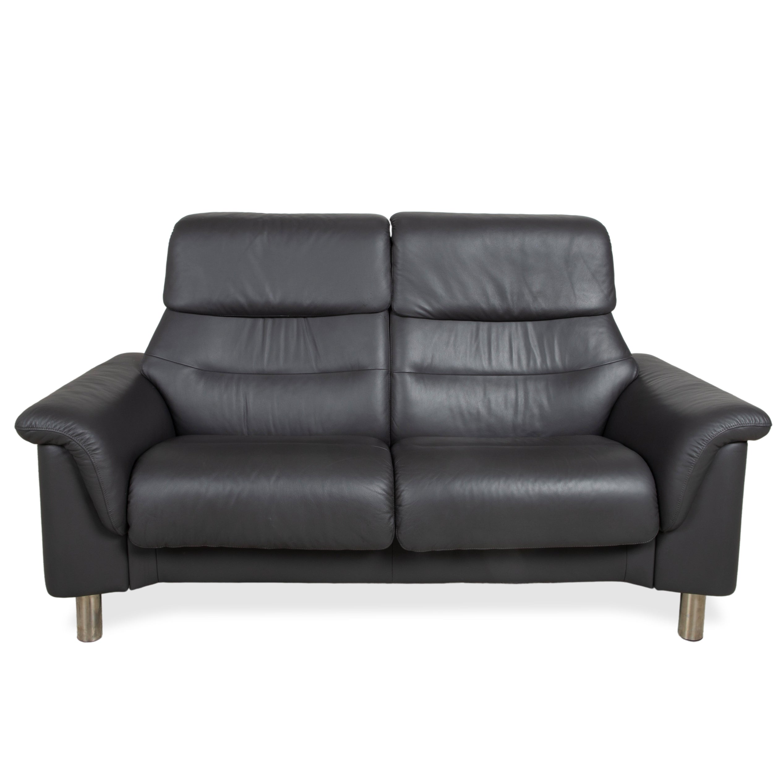 Stressless Como Leather Two-Seater Anthracite Sofa