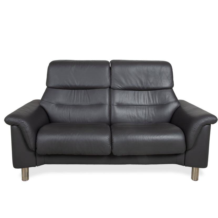 Stressless Como Leather Two-Seater Anthracite Sofa