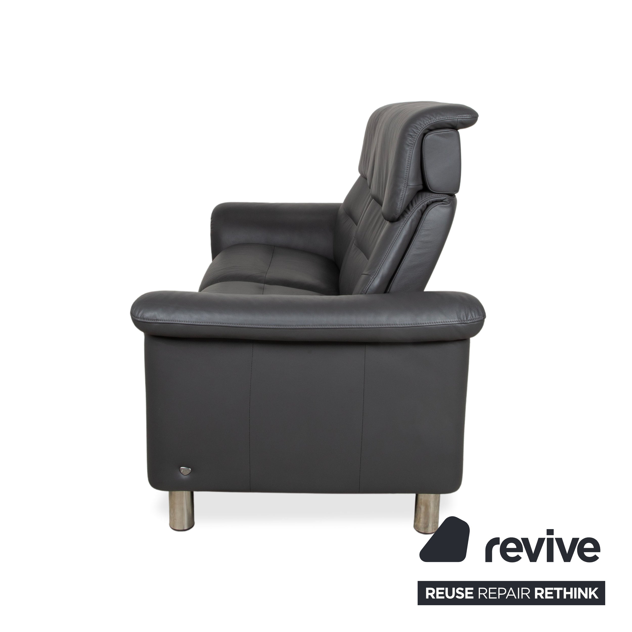 Stressless Como Leather Two-Seater Anthracite Sofa