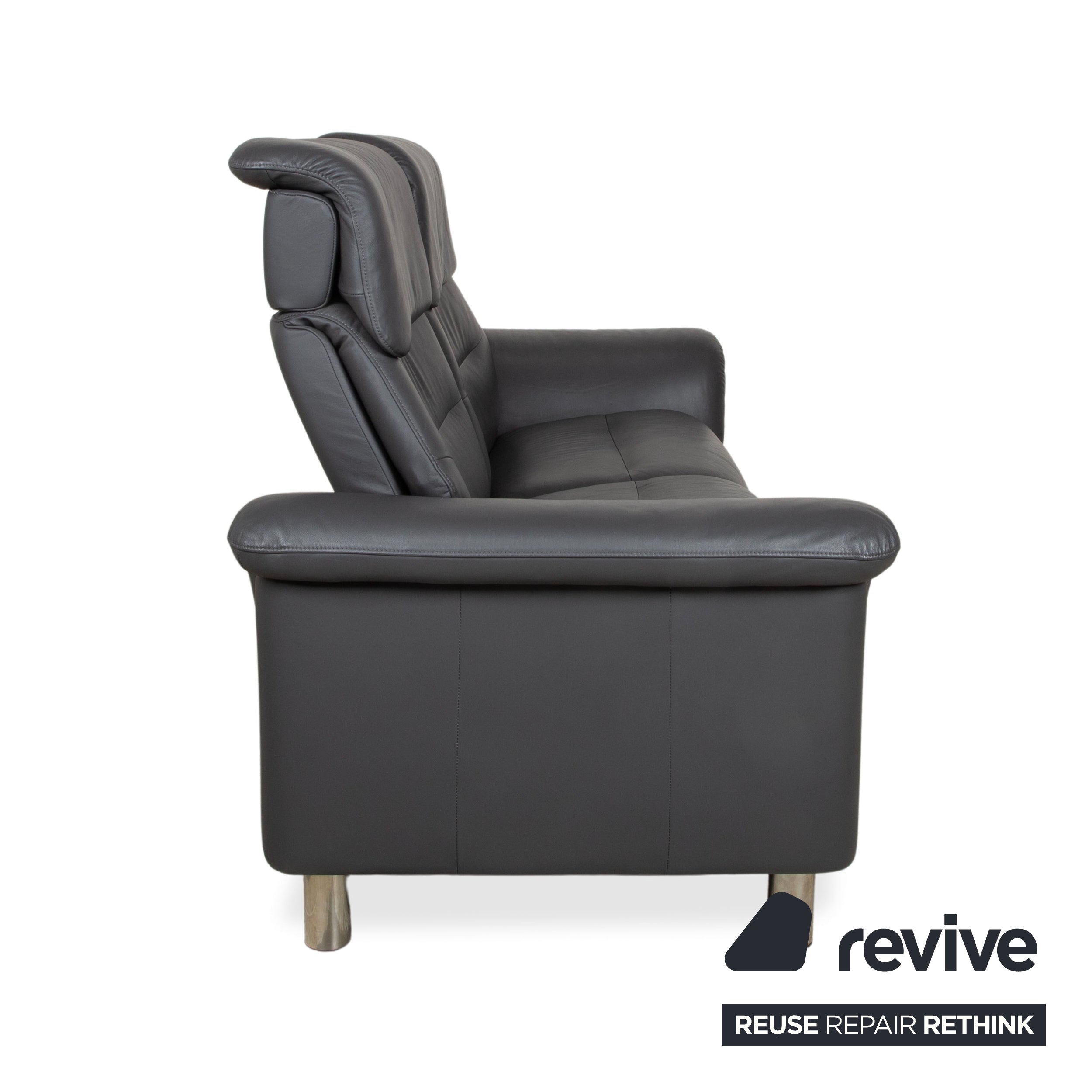 Stressless Como Leather Two-Seater Anthracite Sofa