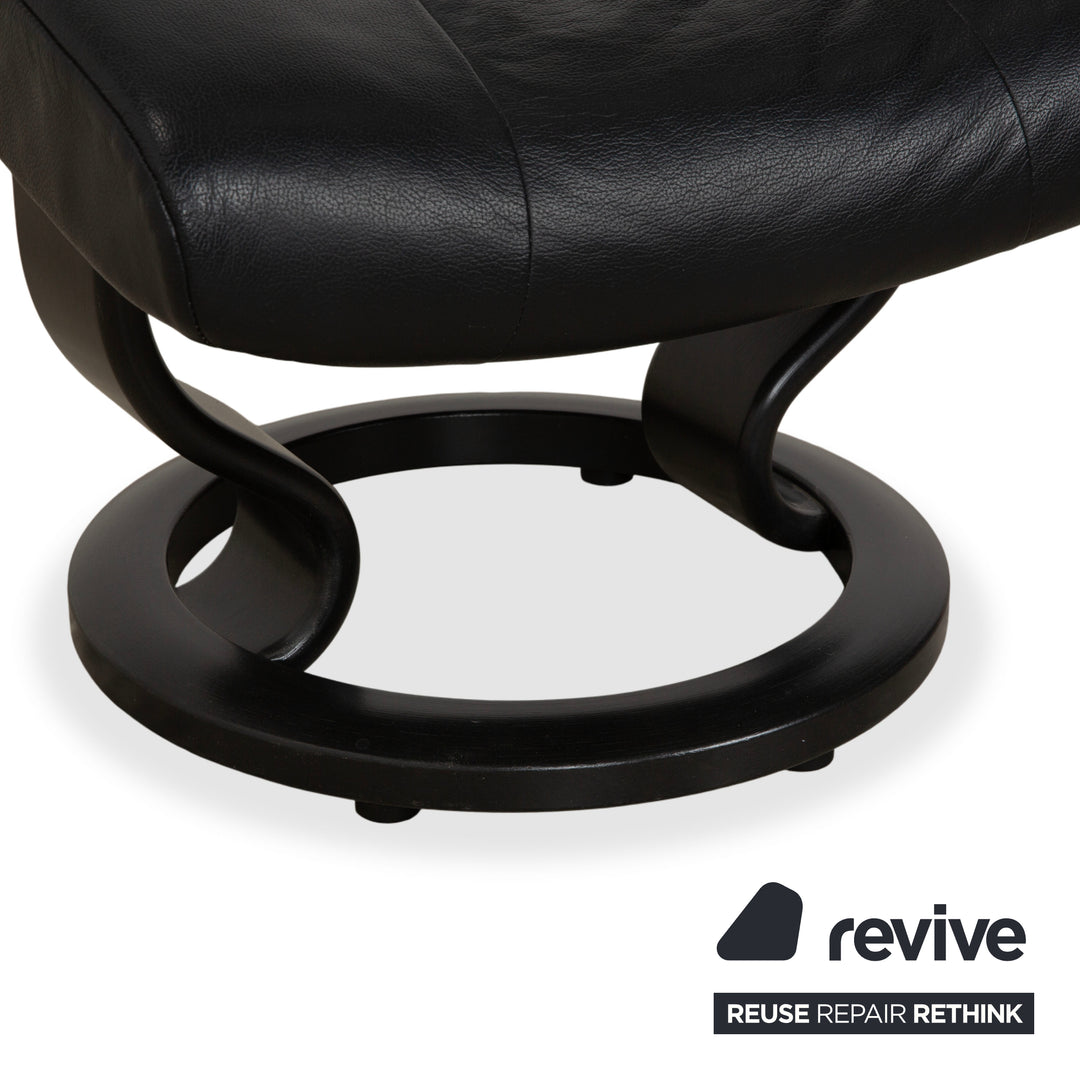 Stressless Consul Leder Hocker Schwarz