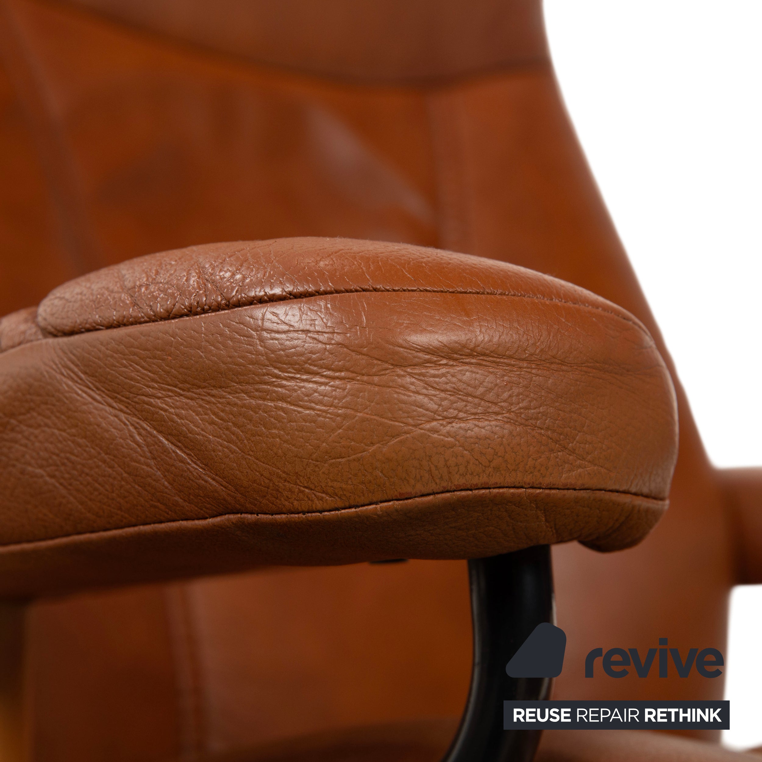 Stressless Consul Leder Sessel Braun Cognac  inkl. Hocker und manuelle Relaxfunktion