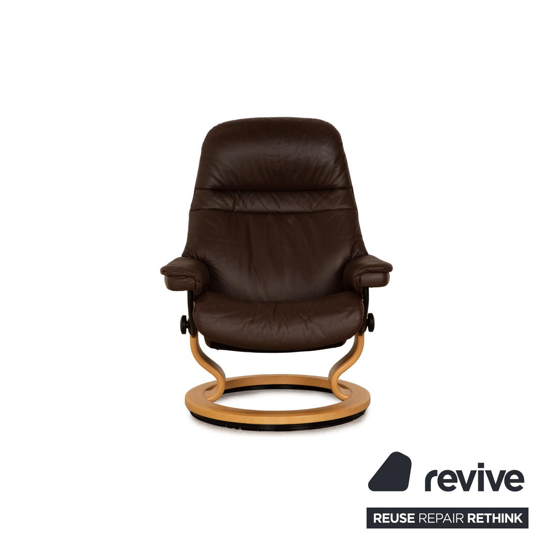 Stressless Consul Leather Armchair Brown Dark Brown Manual Function Relax Function