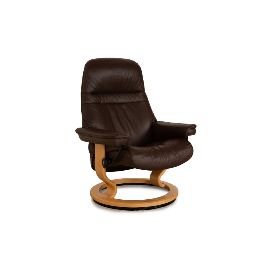 Stressless Consul Leather Armchair Brown Dark Brown Manual Function Relax Function