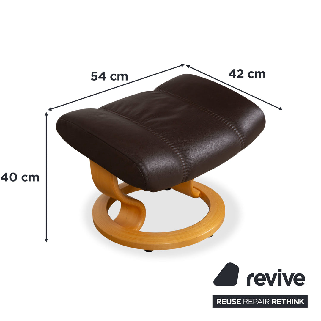 Stressless Consul Fauteuil cuir bois marron Moka avec repose-pieds fonction relax