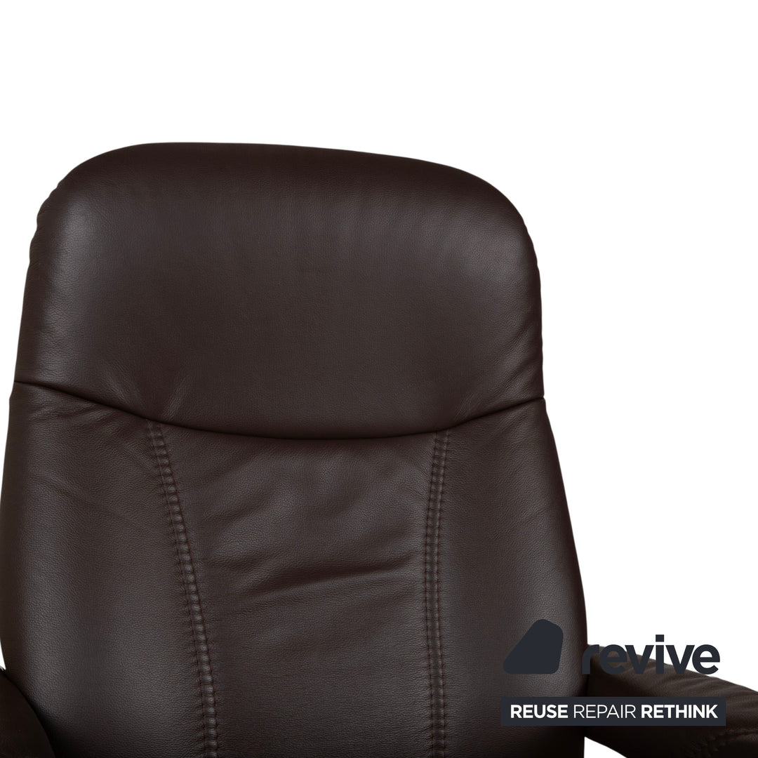 Stressless Consul Fauteuil cuir bois marron Moka avec repose-pieds fonction relax