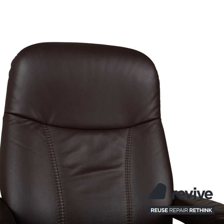 Stressless Consul Fauteuil cuir bois marron Moka avec repose-pieds fonction relax