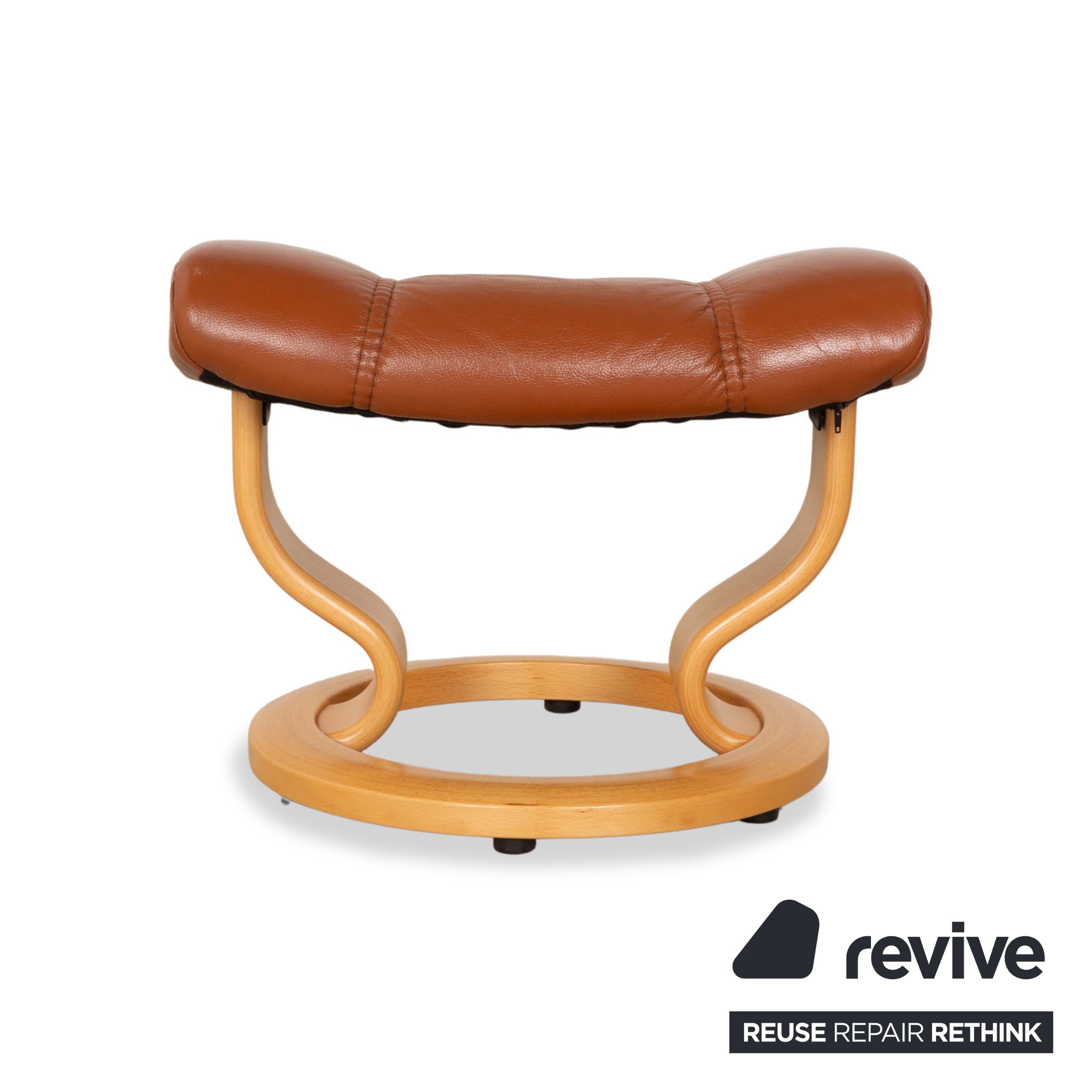 Fauteuil en cuir Stressless Consul marron avec tabouret fonction manuelle fonction relaxation