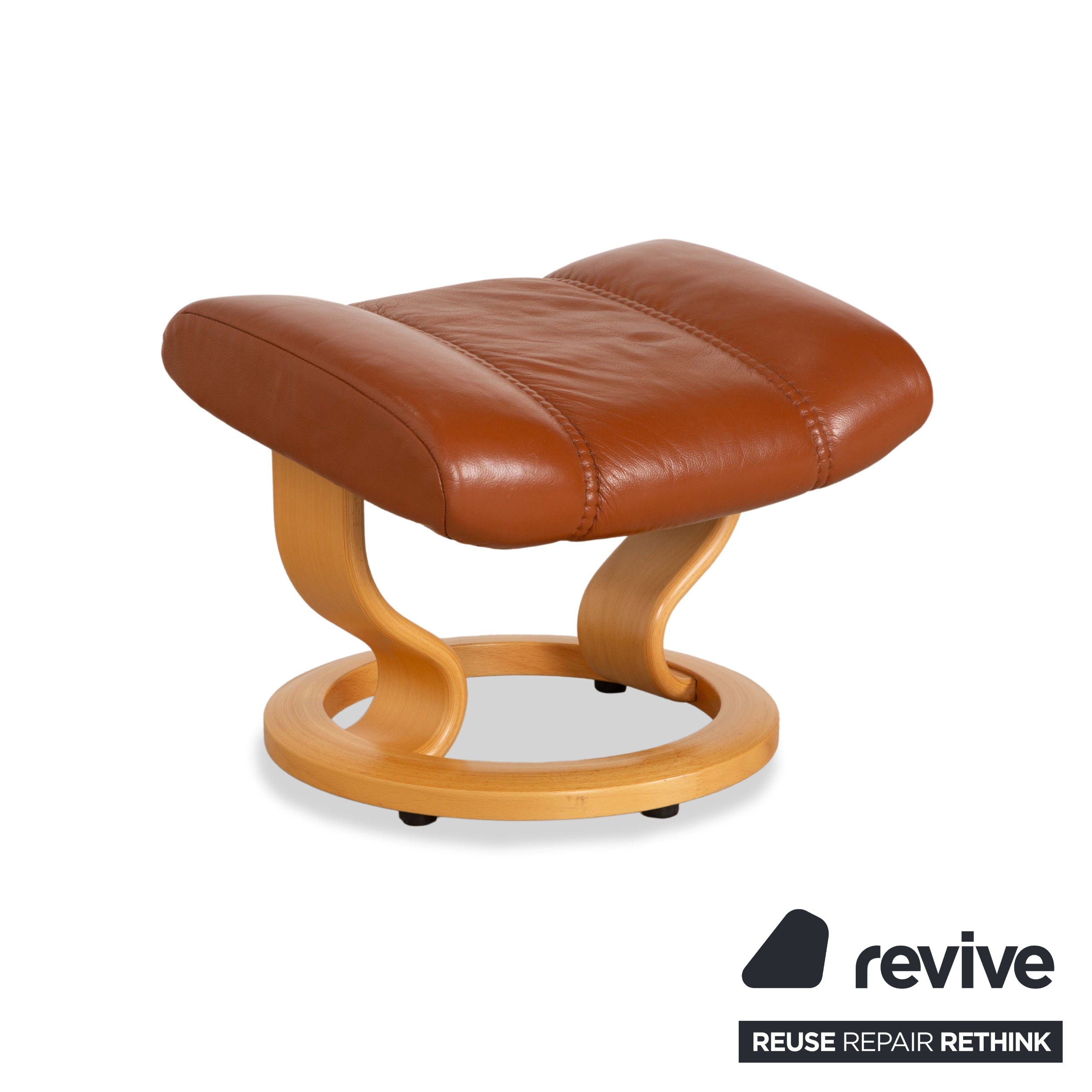 Fauteuil en cuir Stressless Consul marron avec tabouret fonction manuelle fonction relaxation