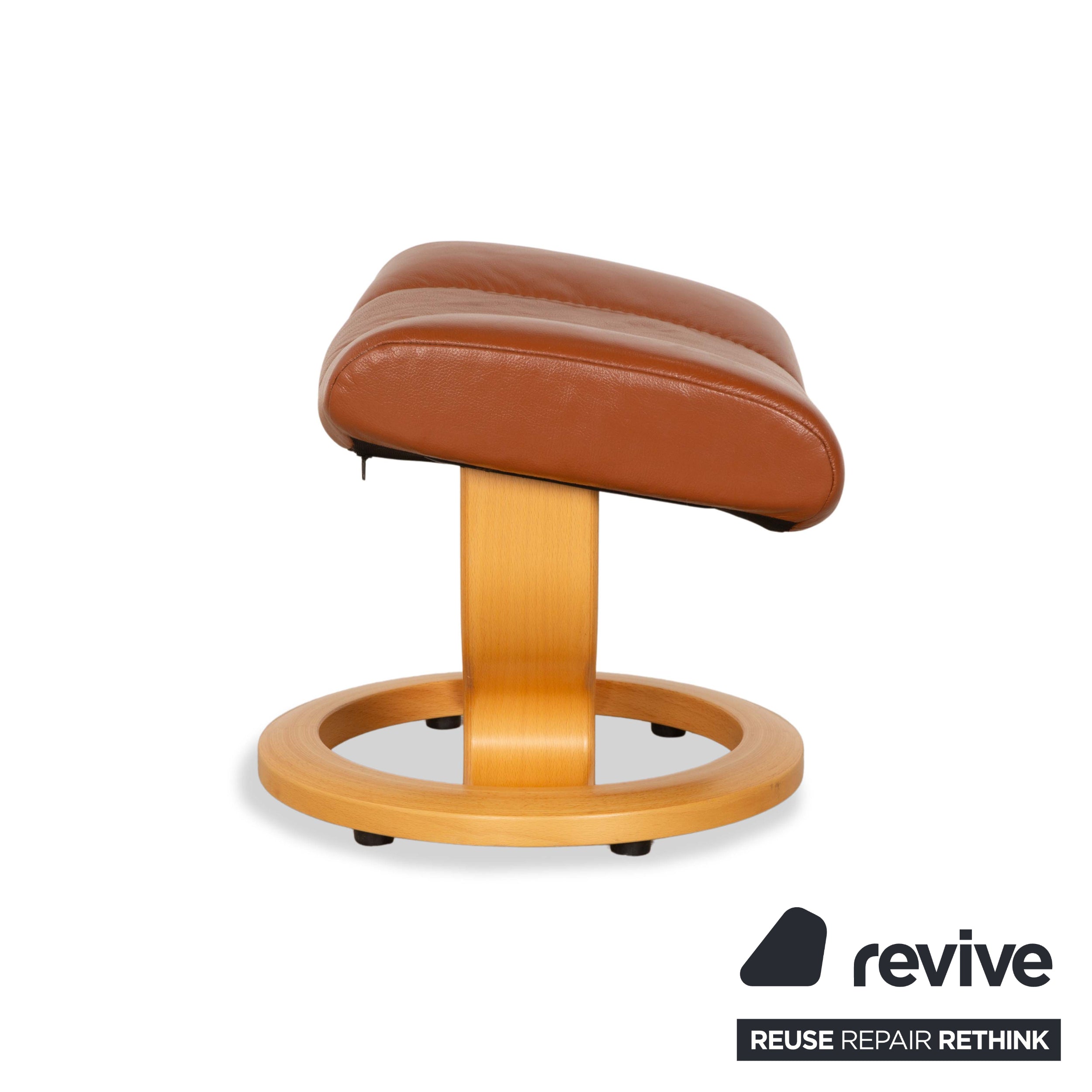 Fauteuil en cuir Stressless Consul marron avec tabouret fonction manuelle fonction relaxation