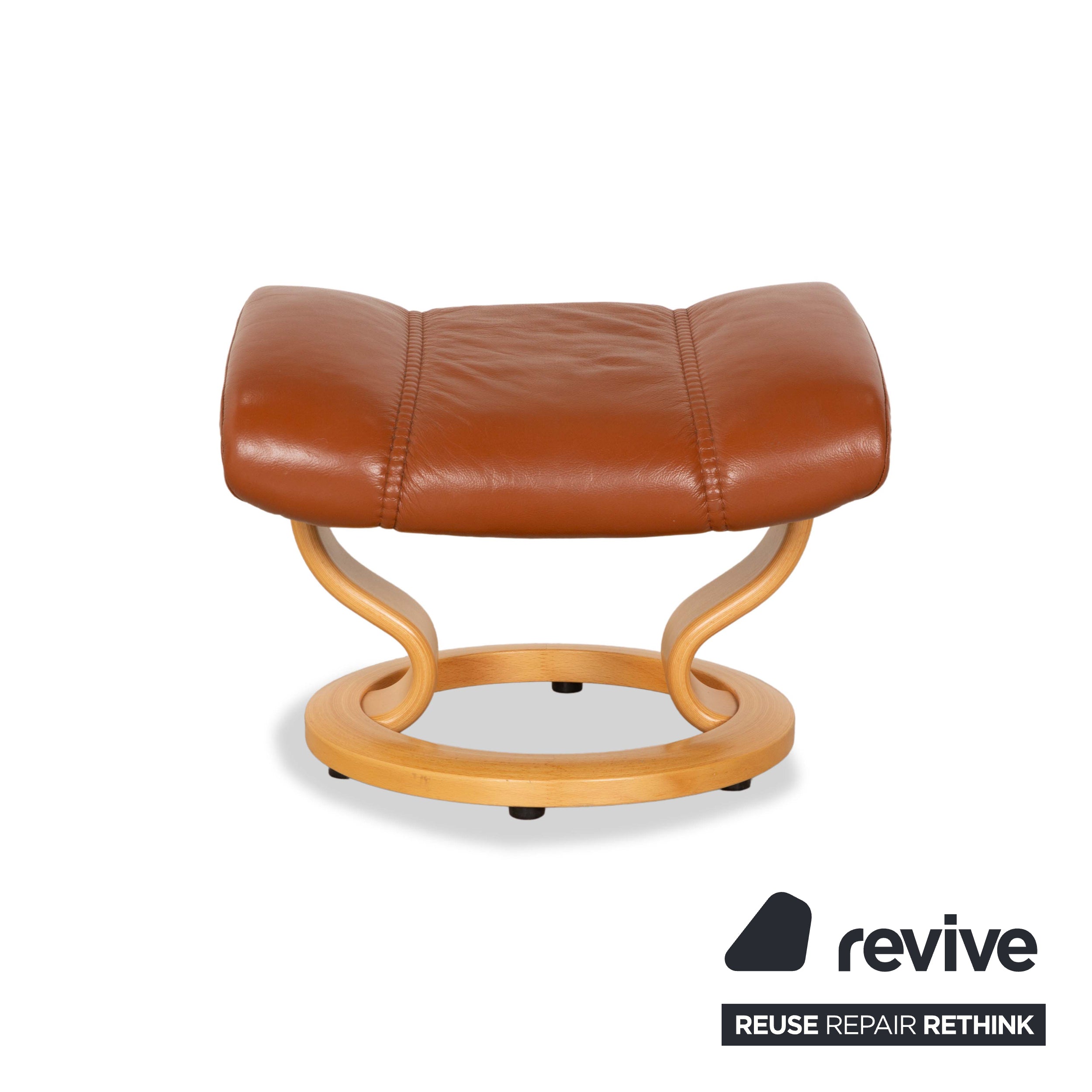 Fauteuil en cuir Stressless Consul marron avec tabouret fonction manuelle fonction relaxation