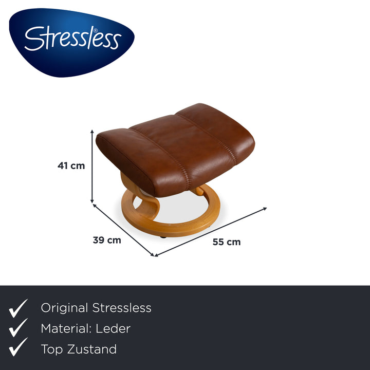 Stressless Consul Leather Armchair Brown Manual Function incl. Ottoman