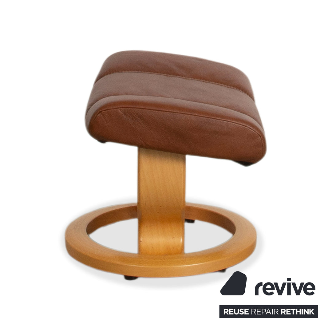 Stressless Consul Leather Armchair Brown Manual Function incl. Ottoman