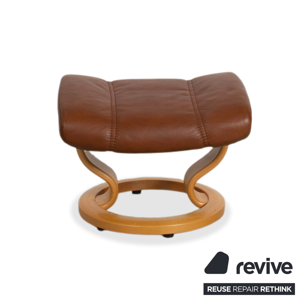 Stressless Consul Leather Armchair Brown Manual Function incl. Ottoman