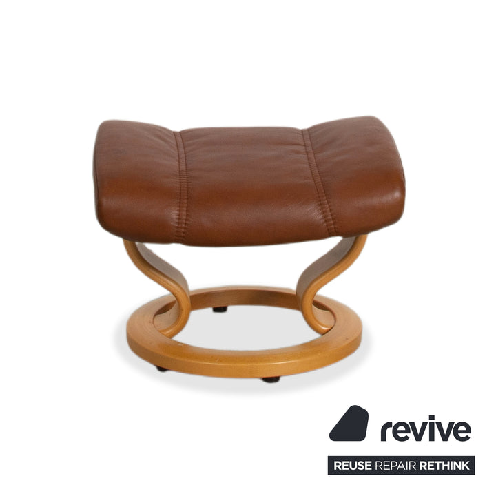 Stressless Consul Leather Armchair Brown Manual Function incl. Ottoman