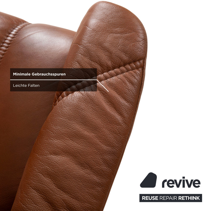 Stressless Consul Leather Armchair Brown Manual Function incl. Ottoman