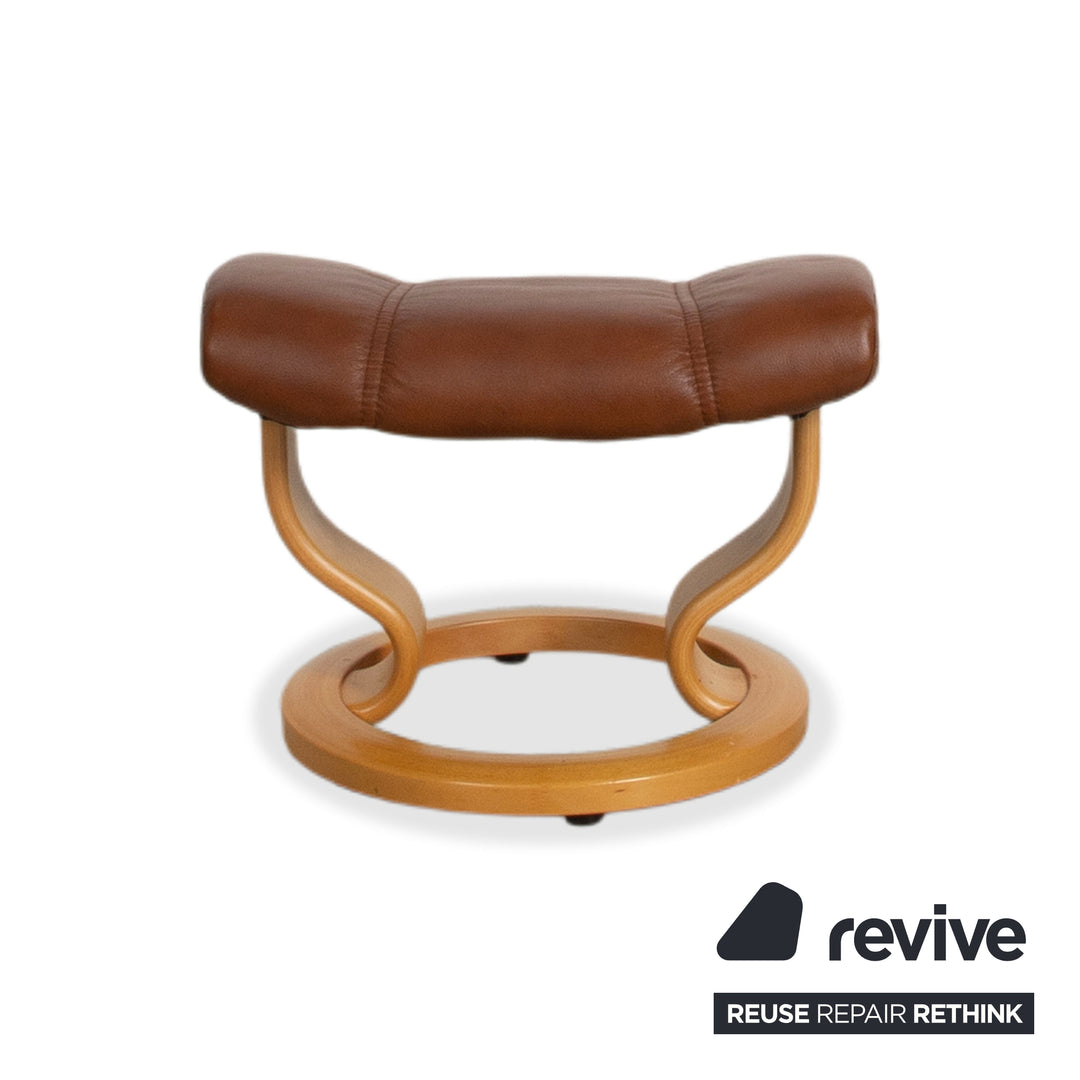 Stressless Consul Leather Armchair Brown Manual Function incl. Ottoman