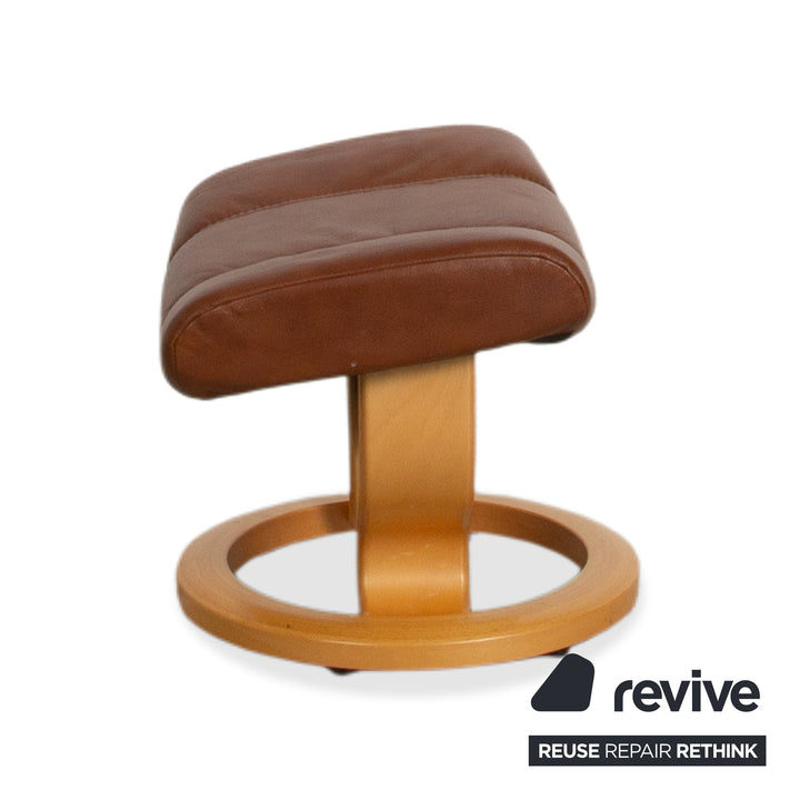 Stressless Consul Leather Armchair Brown Manual Function incl. Ottoman