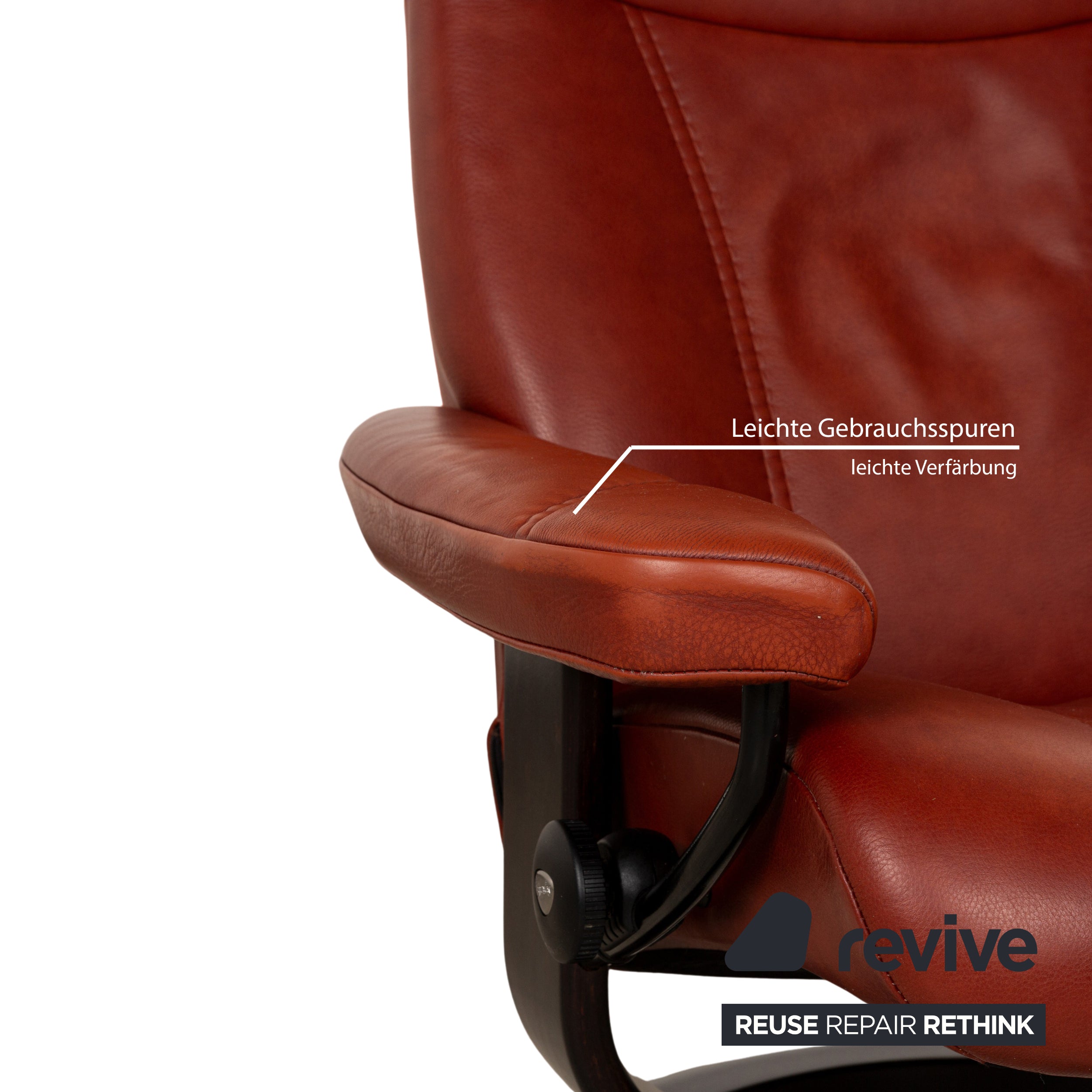 Fauteuil en cuir Consul sans stress marron rouge marron fonction relaxation