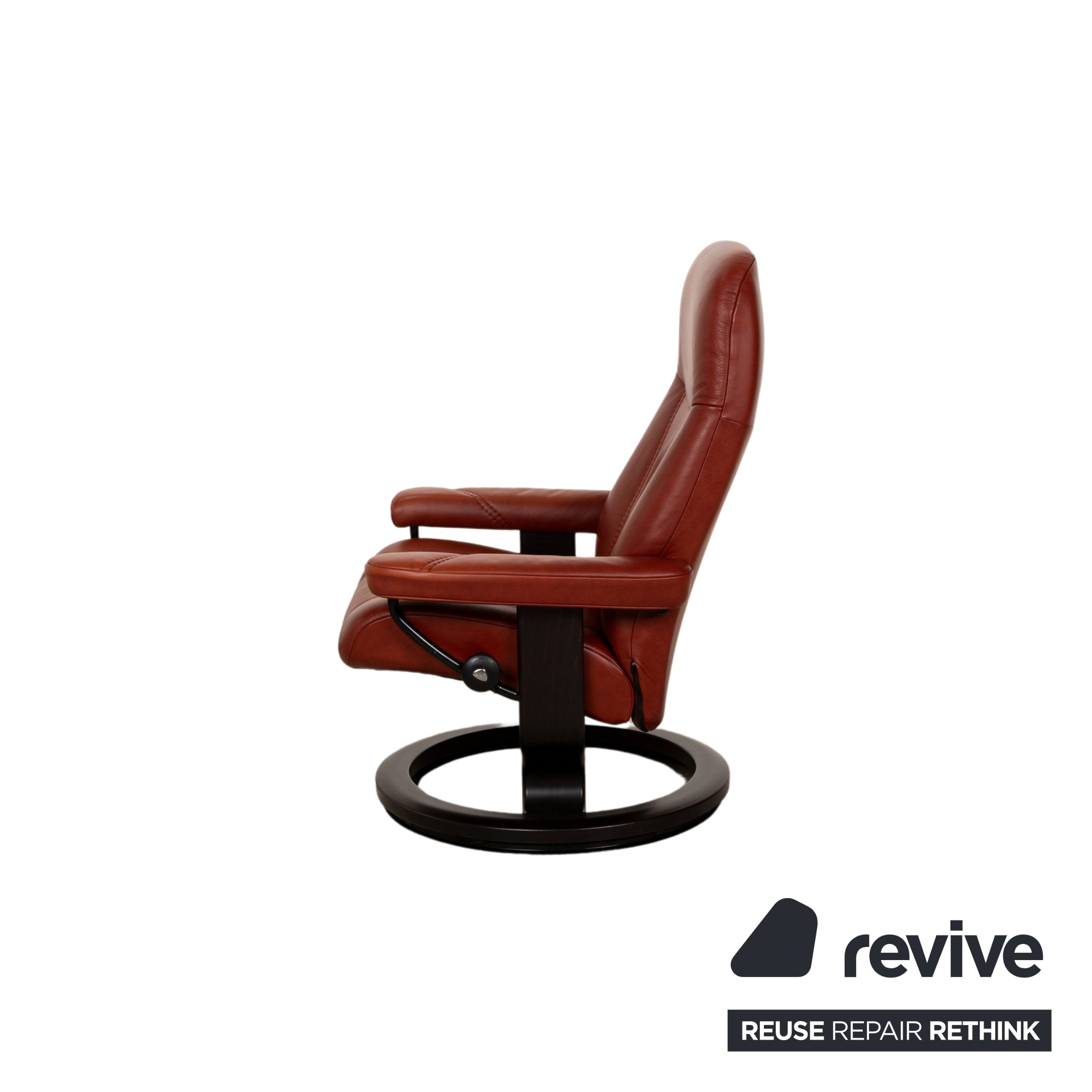 Fauteuil en cuir Consul sans stress marron rouge marron fonction relaxation