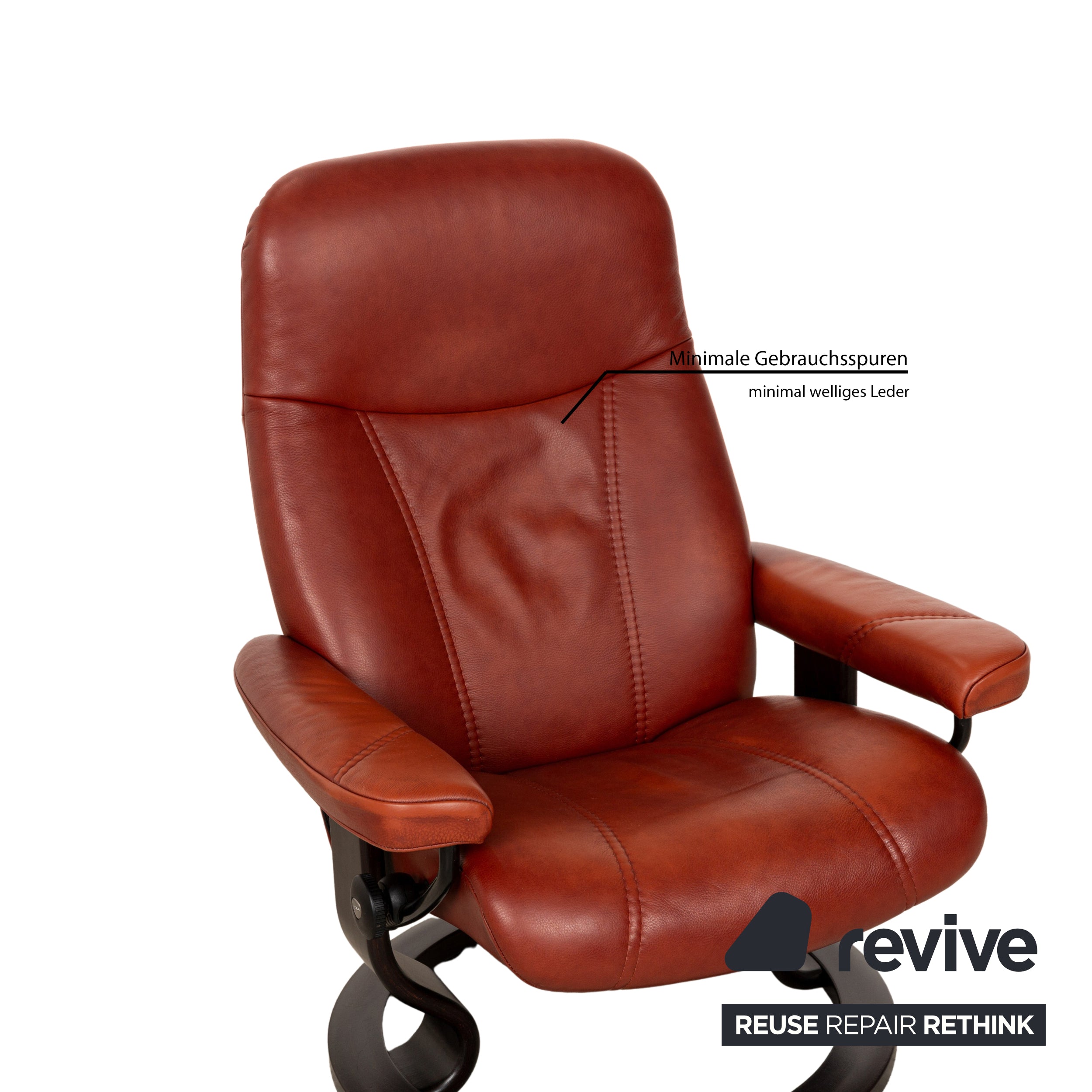 Fauteuil en cuir Consul sans stress marron rouge marron fonction relaxation