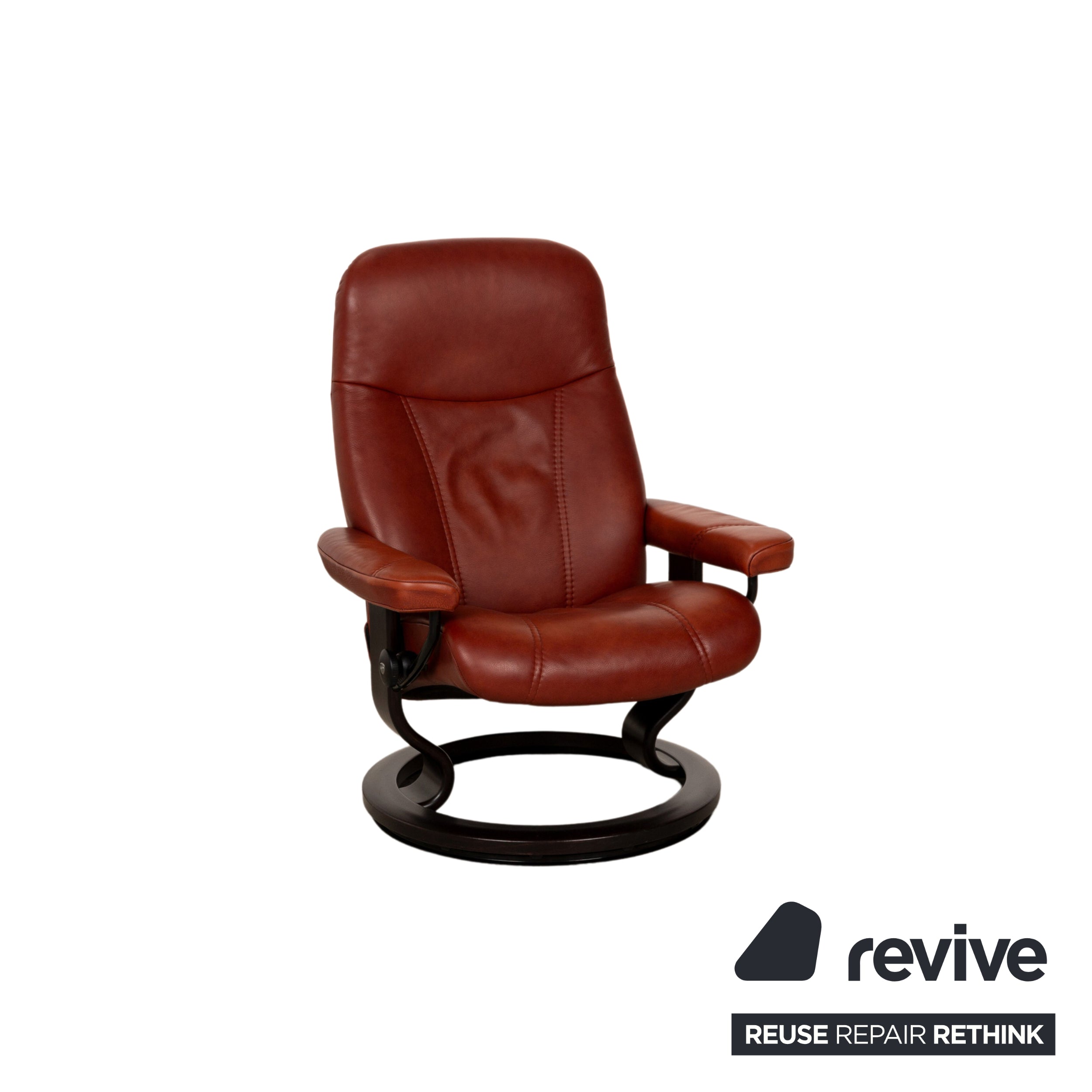 Fauteuil en cuir Consul sans stress marron rouge marron fonction relaxation