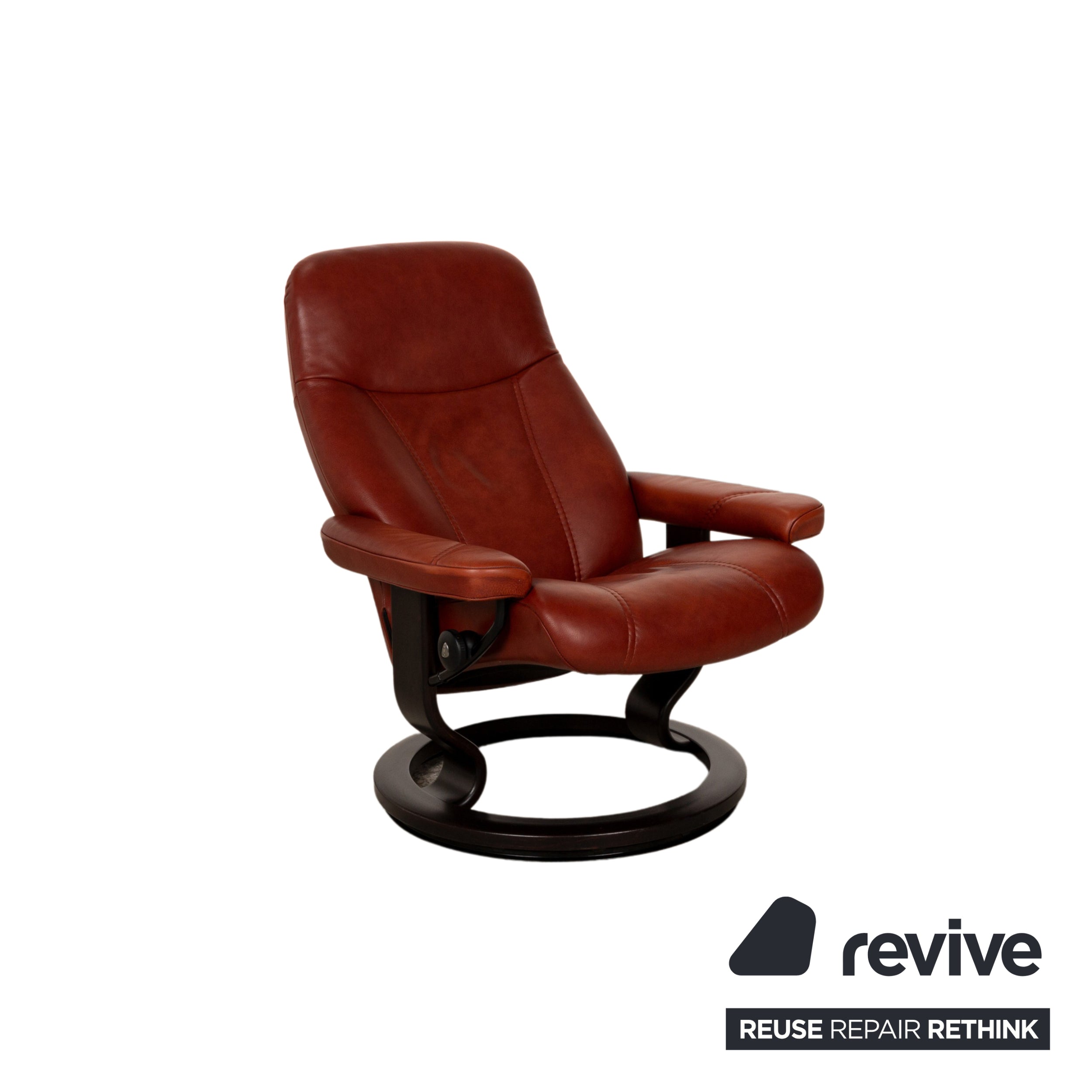 Fauteuil en cuir Consul sans stress marron rouge marron fonction relaxation