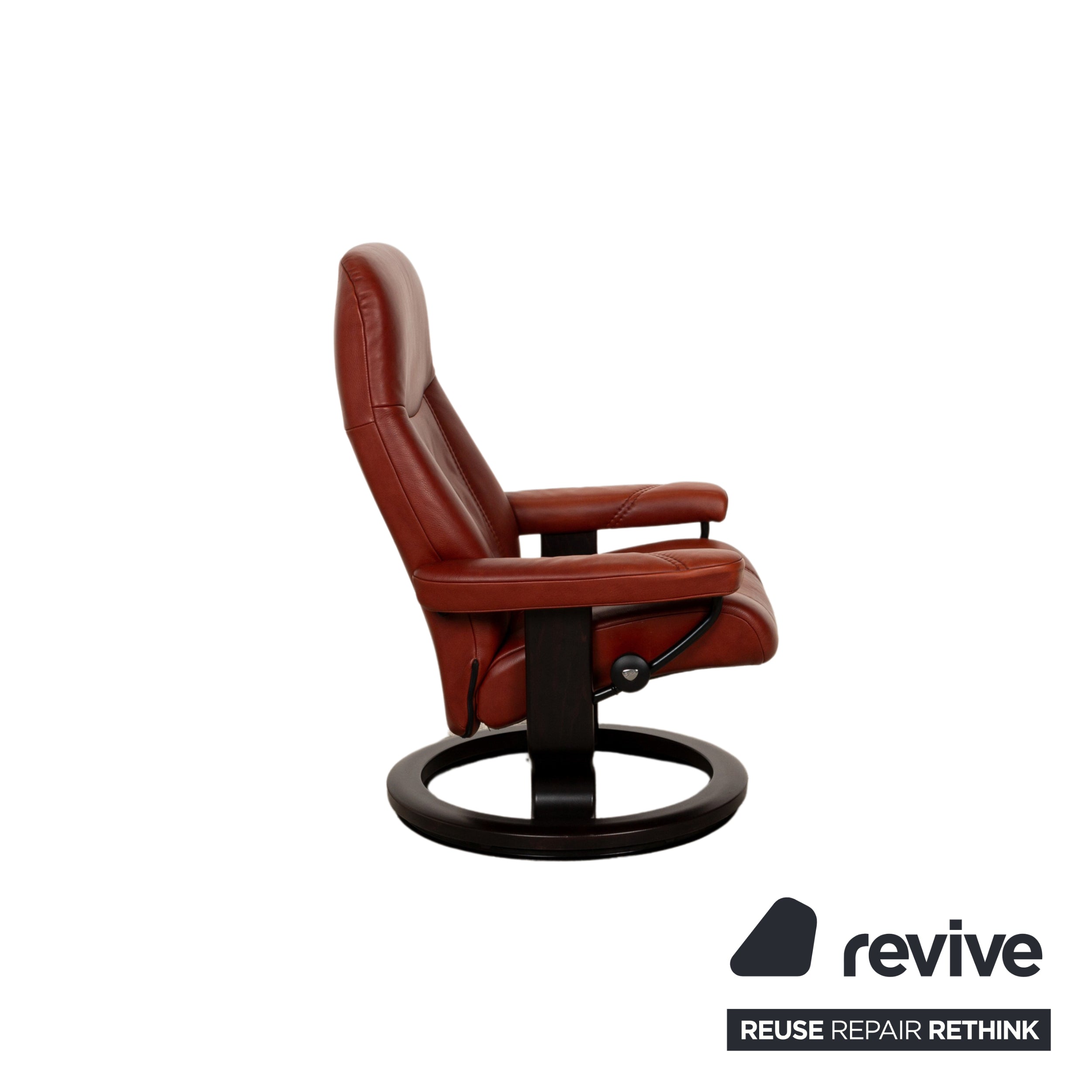 Fauteuil en cuir Consul sans stress marron rouge marron fonction relaxation