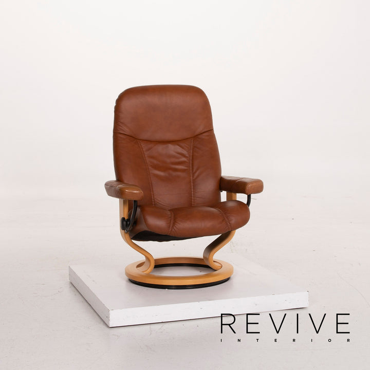 Stressless Consul Leder Sessel Cognac inkl. Hocker Relaxfunktion #15279