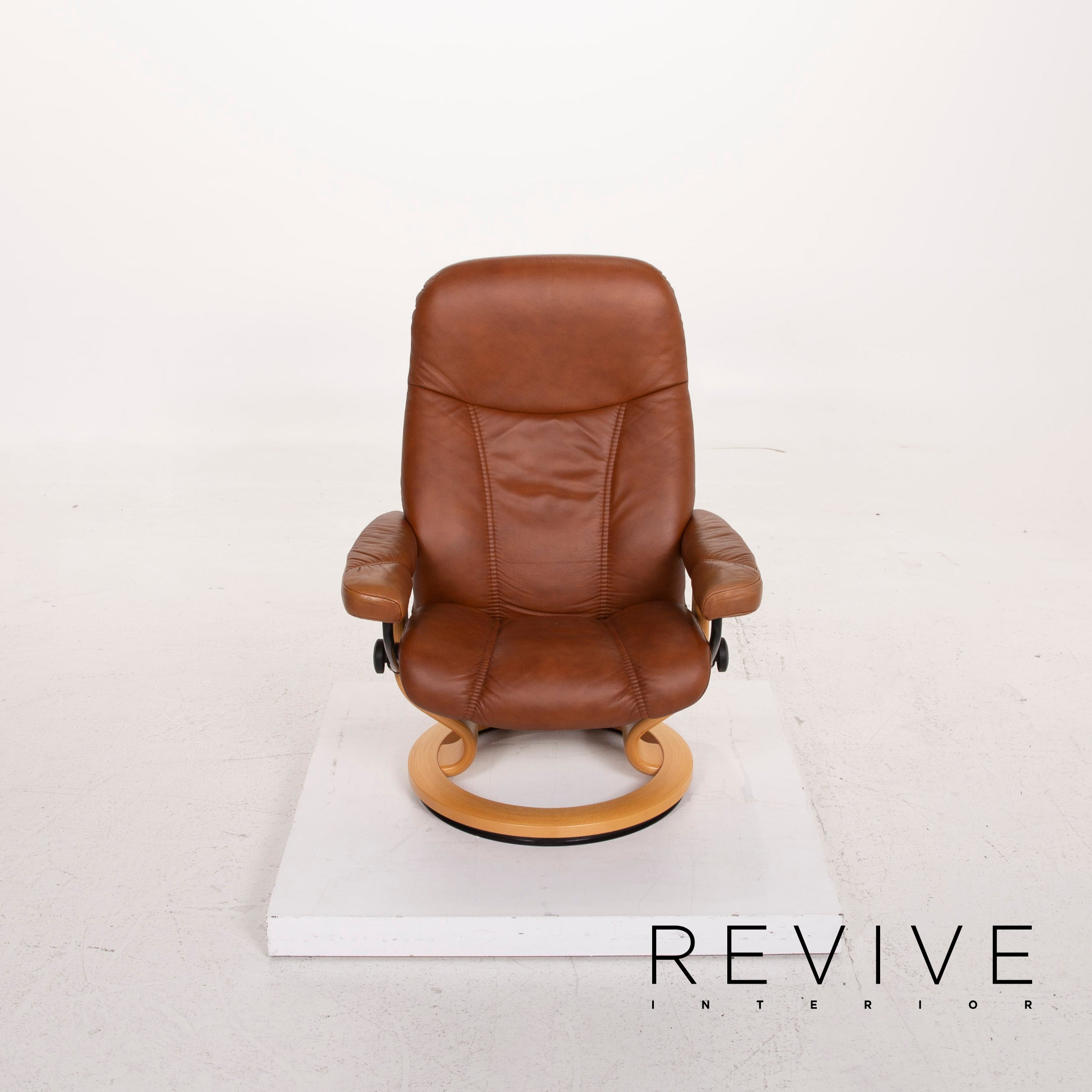 Stressless Consul leather armchair cognac incl. stool relaxation function #15279
