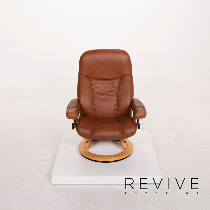 Stressless Consul Leder Sessel Cognac inkl. Hocker Relaxfunktion #15279