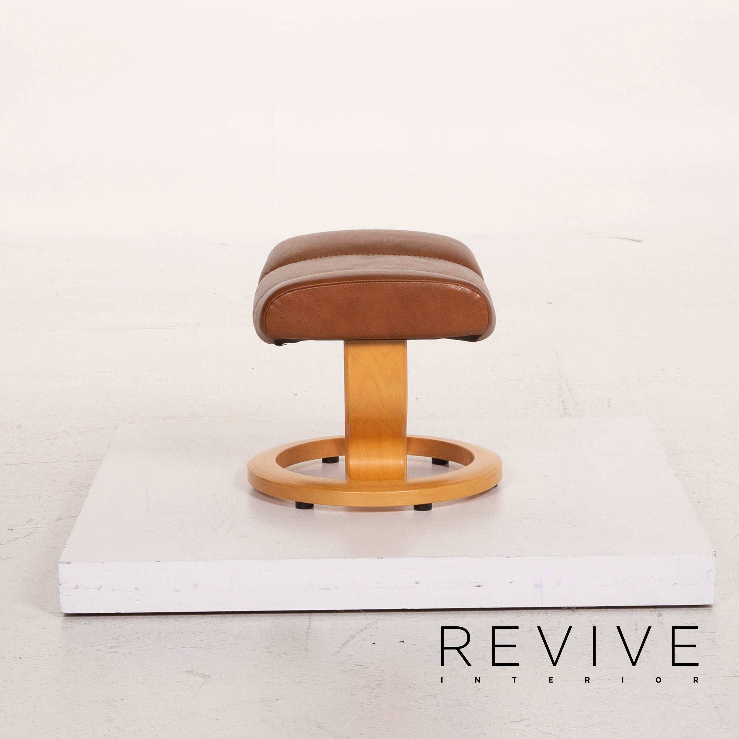 Stressless Consul leather armchair cognac incl. stool relaxation function #15279